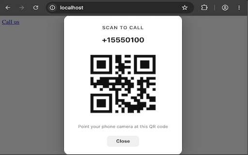 Tel2QR :: Click any tel: link to see a QR code you can scan with your phone