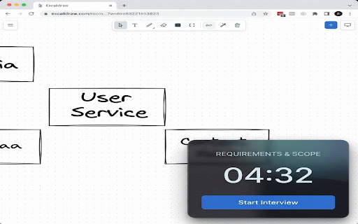 System Design Interview Pacer :: A non-intrusive 4-phase timer for system design interviews.