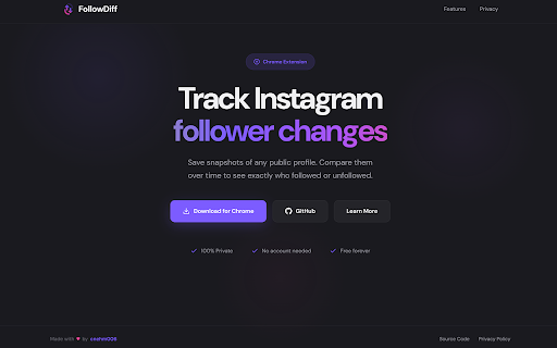 FollowDiff :: Track Instagram follower and following changes locally.