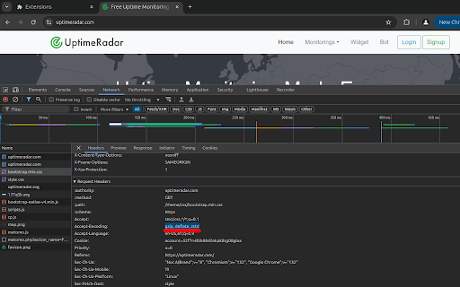 Disable Brotli Compression :: Disables Brotli compression by removing "br" from Accept-Encoding HTTP header