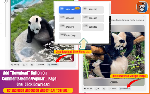 HD Downloader for Reddit - Video With Sound & Image :: Download Video and Images from Reddit, Quick Download High Definition Video with Sound - No Need To Leave The Current Page