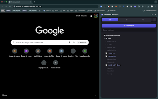 Pretty Markdown Navigator :: Browse local folders and read your Markdown files with a beautiful viewer, automatic outline and in-document search. 100% local.