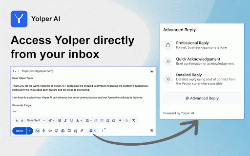 Yolper AI - Gmail AI assistant :: AI-powered email composition assistance for Gmail