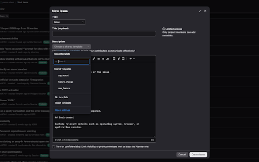 GitLab Shared Templates :: Integrate custom Markdown templates into GitLab Issues and Merge Requests for any project.