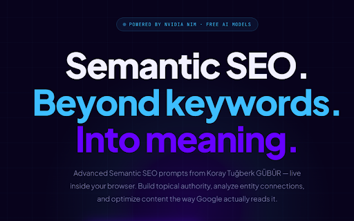 Semantic SEO Expert :: Generate entity-rich semantic SEO content and research using the Mubashir Hassan + Koray framework with NVIDIA models.