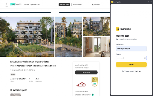 Haus Together :: Save properties from ImmoScout24, ImmoWelt and eBay Kleinanzeigen to your Haus Together pool.