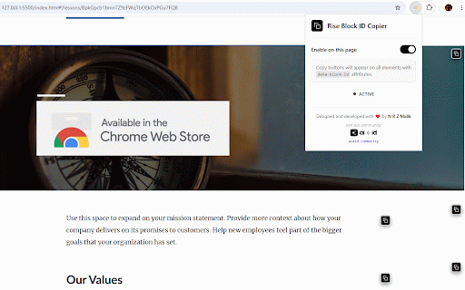 Rise Block ID Copier :: Copy data-block-id attributes with a single click