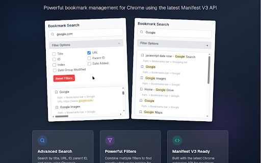 Bookmark Search :: Search through your Chrome bookmarks.