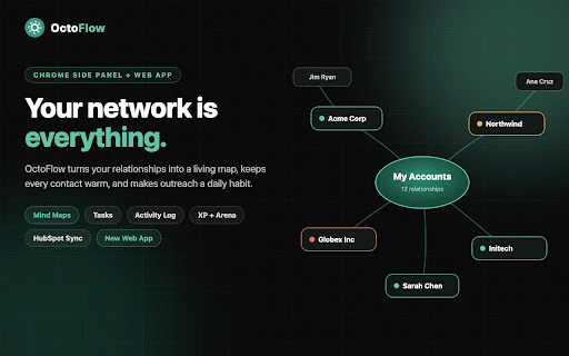 OctoFlow :: Stay connected to the people that matter. Log any outreach in one click, stay top of mind, and keep your network healthy.