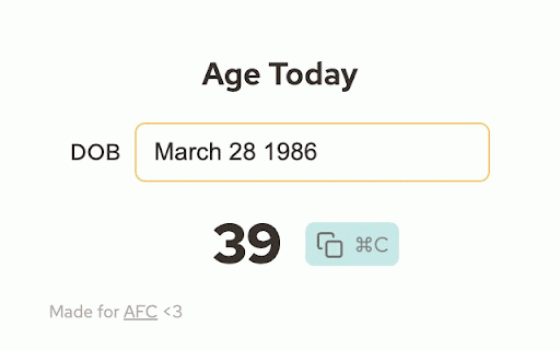Age Today :: Get the current age for a date of birth