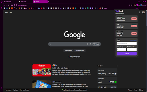 WebLock :: Website screentime manager.