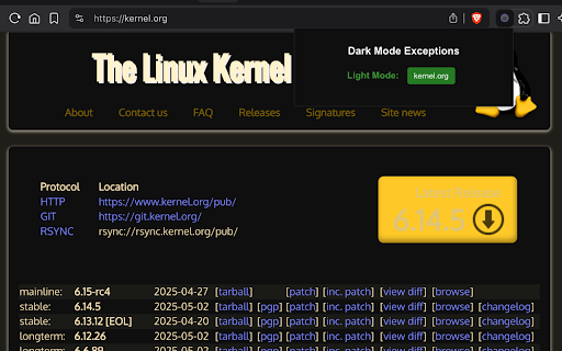 Dark Mode Exceptions :: Toggle dark mode exceptions for websites in Google Chrome.