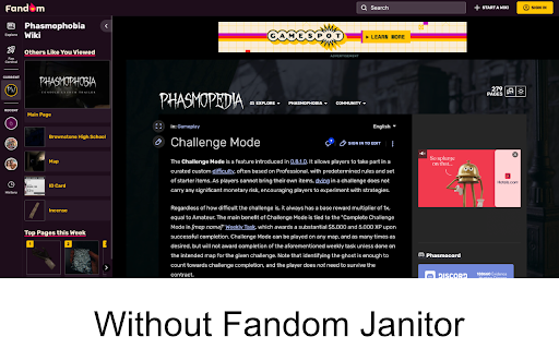 Fandom Janitor :: Remove clutter and UI that covers parts of the page