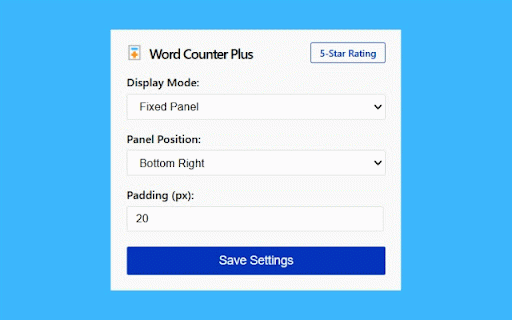 Word Counter Plus :: Real-time word and character counter extension. Tooltip, panel, and Alt+X popup support.