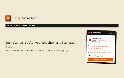 Utiq Detector :: Detects whether a website uses Utiq, the telco advertising tracker, and warns you.