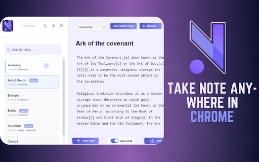Notescribe :: AI Powered Note Taking Extension on chrome sidebar