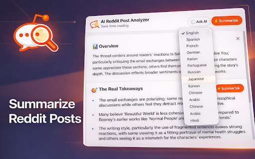 AI Reddit Post Analyzer :: Instantly summarize any Reddit thread, comments, or search — then ask AI to explain, explore, and clarify