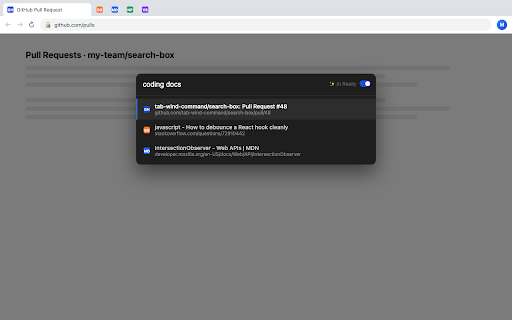 Tab Wind Command :: Fast tab search and AI-powered switching command palette.