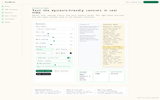 ReadEase - Dyslexia Reading Tool :: One-click dyslexia-friendly reading with research-backed spacing, colors, guides, and bionic reading.