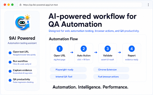 9AI QA Assistant :: AI-powered QA assistant: generate test checklists from user stories, capture & annotate screenshots, record screens, sync with Jira.