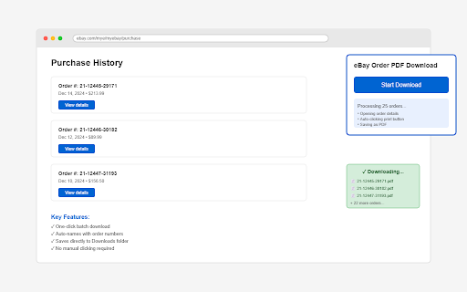 eBay Order PDF Downloader :: Automatically download eBay order details as PDFs