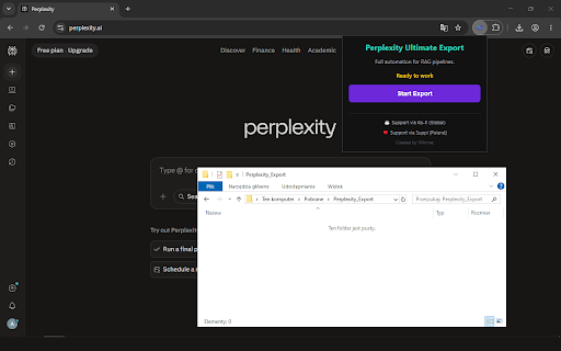 Wikmaz - Perplexity Ultimate Export :: Bulk, free export of all your Perplexity chats to Markdown. Optimized for RAG pipelines and local LLMs.