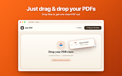 Join PDF — Merge & Combine PDF :: Use Join PDF to merge PDF files and combine PDF into one — merge documents, reorder pages, no uploads, offline.