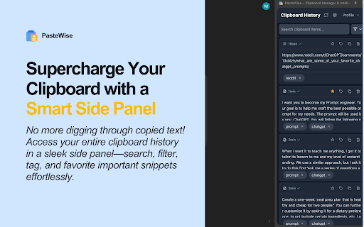 PasteWise – Clipboard Manager & Intelligent Pasting :: Clipboard manager with history and AI-powered pasting. Use OptionPaste for quick pasting and IntelliPaste for smart auto-fill.