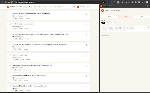 Pretty Hacker News :: Read YC Hacker News in a more UI friendly way with support of saving stories & jobs