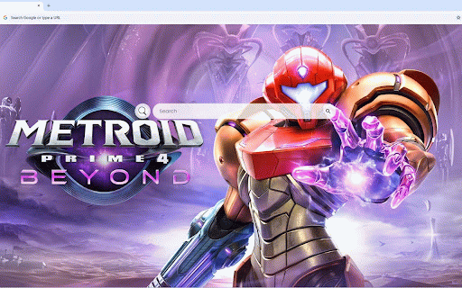 Metroid Prime 4 Live Wallpaper :: Samus Aran in power suit with purple energy and iconic helmet against dimensional portal.