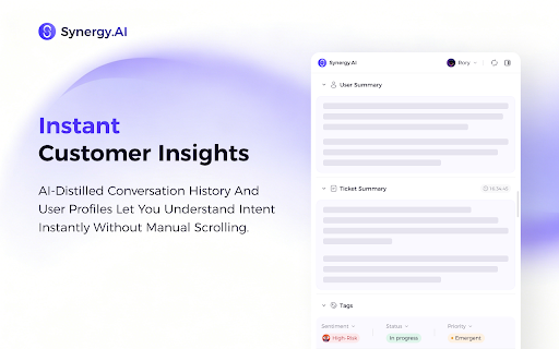 Synergy AI :: AI-powered sidebar extension for Intercom with WebSocket support