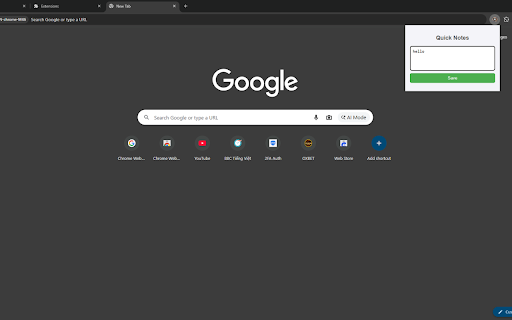 Quick Notes Popup :: Quickly save short notes directly in your browser popup.