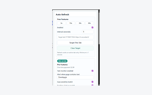 Auto Refresh :: Refresh pages automatically with simple timing controls.