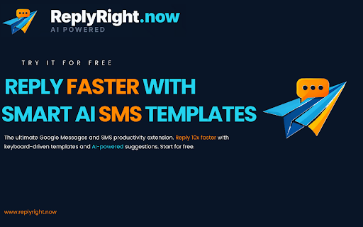ReplyRight :: AI-powered quick replies and productivity tools for Google Messages. Reply faster, reply smarter.