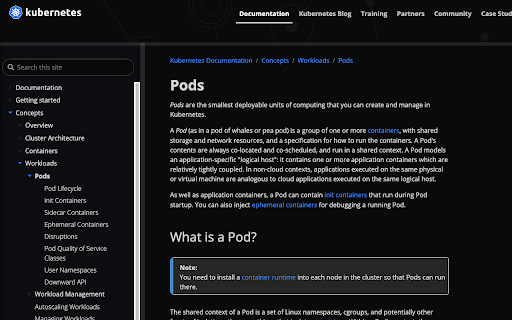 Kubernetes Dark Mode :: Dark Mode for Kubernetes.io