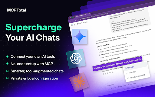 MCPTotal :: MCPTotal: Supercharge Your AI Chats With Tools. Instantly.
