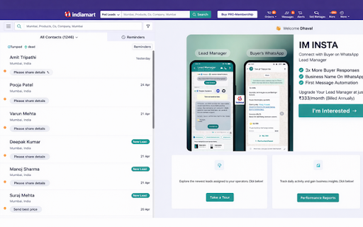 IndiaMART Lead Extractor – Export & Manage Leads Easily :: Extract IndiaMART leads in one click, export to Excel, avoid duplicates, store securely, and access anytime easily