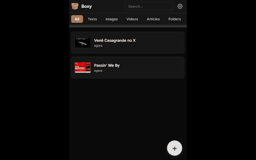 Boxy :: Salve links, trechos, imagens e vídeos de qualquer página. Organize em pastas, encontre depois e receba lembretes.