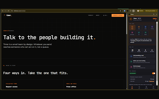 Timer :: Pick up where you left off. Timer remembers what you were doing, across every browser you use.