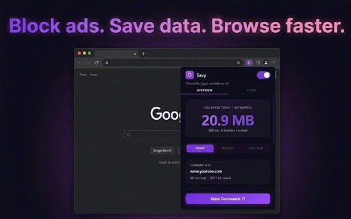 Savy :: Block ads and trackers, save data, and browse faster. Built for Egypt's internet. Free forever.