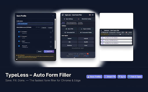TypeLess - Auto Form Filler :: Auto-fill forms with pre-saved profiles
