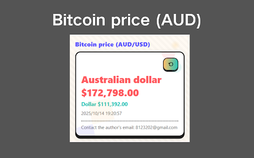 Bitcoin price (AUD) :: Check the price of Bitcoin in Australian Dollars.