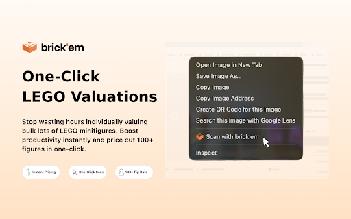 brick'em: Scan Minifigures 20x Faster :: Scan LEGO minifigures from any webpage. Get instant prices.