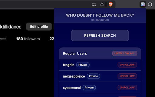 Instagram Unfollower Scanner :: Identify who isn't following you back on Instagram