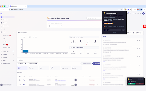 Nexus PowerDialer :: Automate your dialing in Outreach Everywhere. Requires a Nexus PowerDialer account — sign up at nexusdialer.io.
