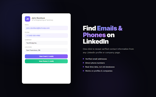 ContactFinder - Free Forever LinkedIn Email & Phone Finder :: Find verified emails and phone numbers on LinkedIn and company websites. 100% free forever.