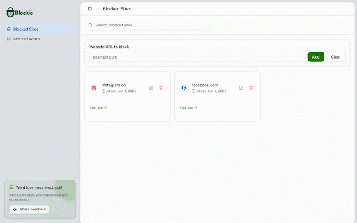 Blockie | Block Websites & Be Productive :: manifest.json description