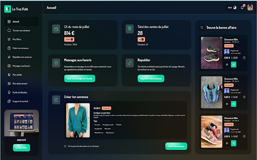 Le Troc futé :: Extension Troc Futé pour Vinted : simplifiez la re-publication, la création et la recherche d'annonces en temps réel.
