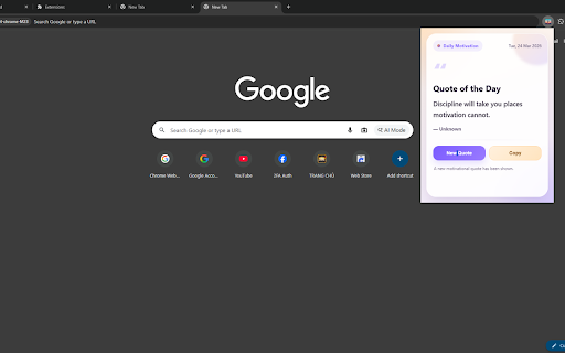 Hiện Quote Động Lực Mỗi Ngày :: Show a daily motivational quote in a simple Chrome popup.