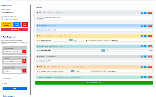 BetikAsistan - Web Automation Tool :: Define, save, load, and run custom automation scripts on any website.
